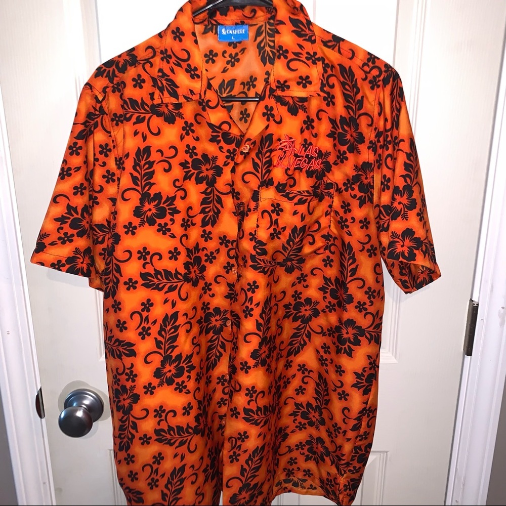 On Shore Hawaiian shirt large Las Vegas orange